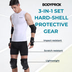 BODYPROX Knee Pads Elbow Pads Wrist Guards Set for Skateboarding, Roller Derby, BMX Ride, and Inline Skating (Large)