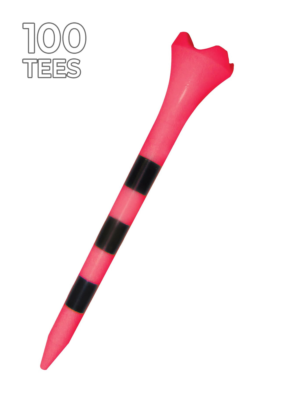 3-1/4'' Pride Performance Golf Tee Striped, Citrus Pink, 100 Count
