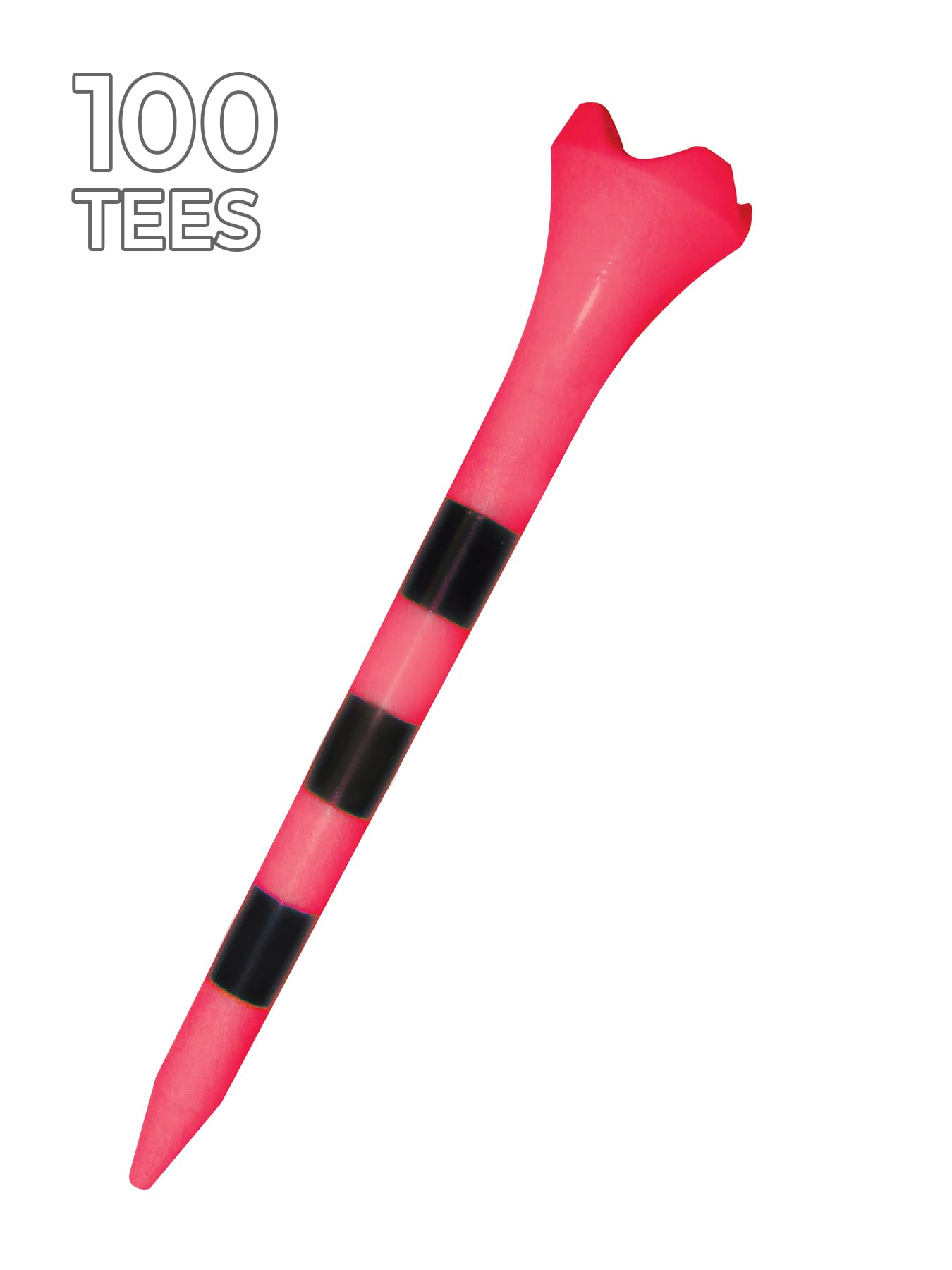 3-1/4'' Pride Performance Golf Tee Striped, Citrus Pink, 100 Count