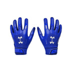 Under Armour Boys' Pee Wee F9 Football Gloves, (400) Royal/Capri/Metallic Silver, One Size Fits Most