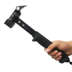 Beefoor Camping Hammer Heavy Duty With Tent Stake Remover, 12.6'' Steel Tent Hammer - Rubber Covered Handle Tent Mallet With Hol