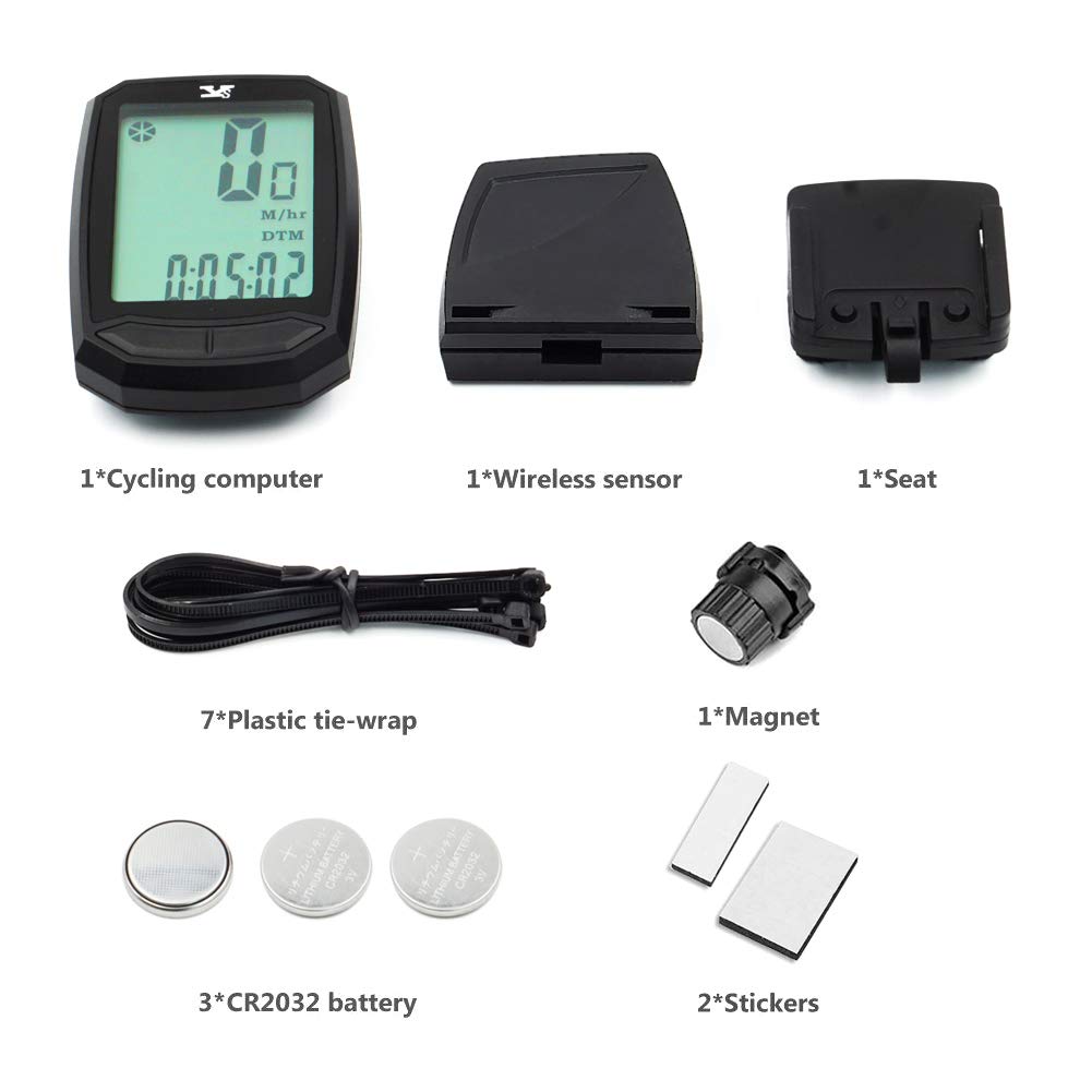 Bicycle Speedometer Waterproof Wireless Cycle Bike Computer Bicycle Odometer With Lcd Display  Multi-Functions