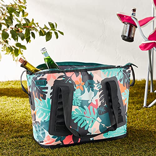 Built Utopia Welded Soft Portable Cooler With Wide Mouth Opening - Insulated And Leak-Proof Botanical Leaf 5251696