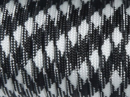 7 Strand Core 550Lb Paracord Parachute Cord Lanyard Mil Spec Type Iii-100Ft (White+Black(44#))