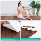 Yes4All 6Lwd Interlocking Eva Borders  Foam Floor Mats For Gym Equipment (24 Grey 6 Pcs), I. 12 Square Feet (12 Tiles) -Walnut W
