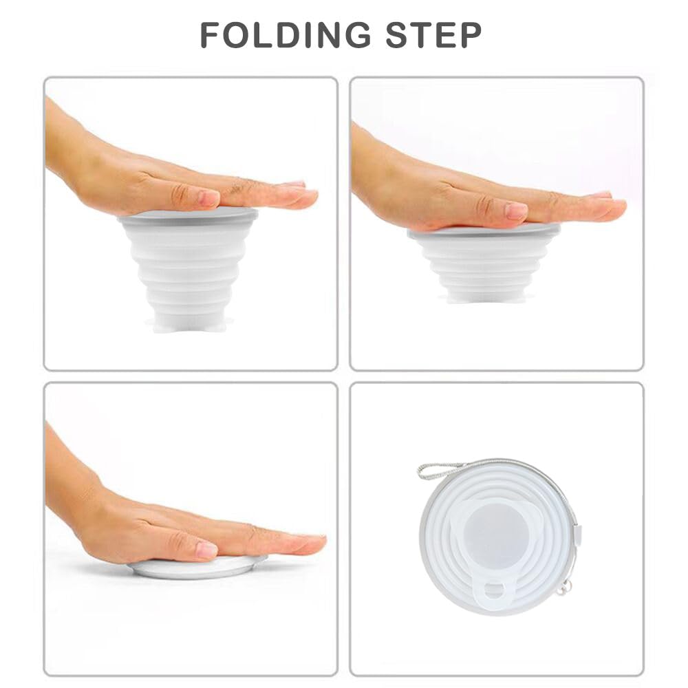 Intatikoo Silicone Collapsible Cups For Camping Travel,Small Portable Backpacking Camping Cup For Outdoor,Reusable Folding Trave
