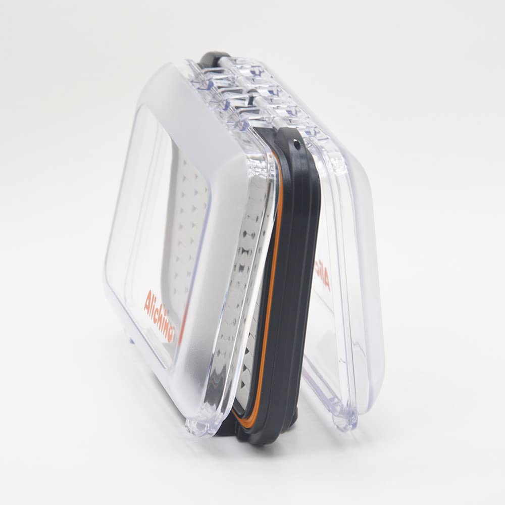 Alichino Fly Box For Fly Files Ice Jig Box Two Sided Waterproof Fly Fishing Box For Nymphs And Streamers (Grey Foam Insert, S 4.