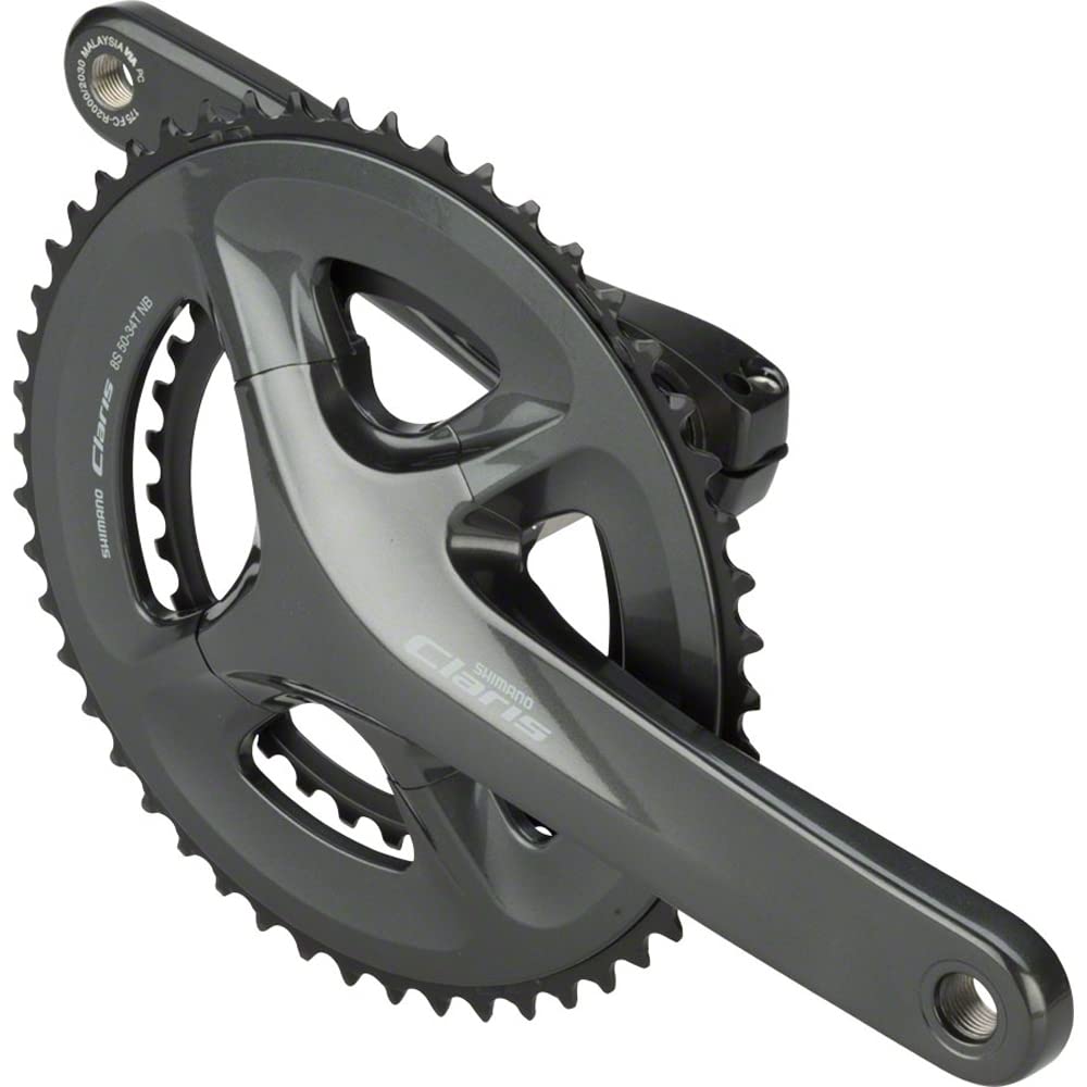 Shimano Claris Fc-R2000 Crankset - 175Mm, 8-Speed, 50/34T, 110 Bcd, Hollowtech Ii Spindle Interface, Black