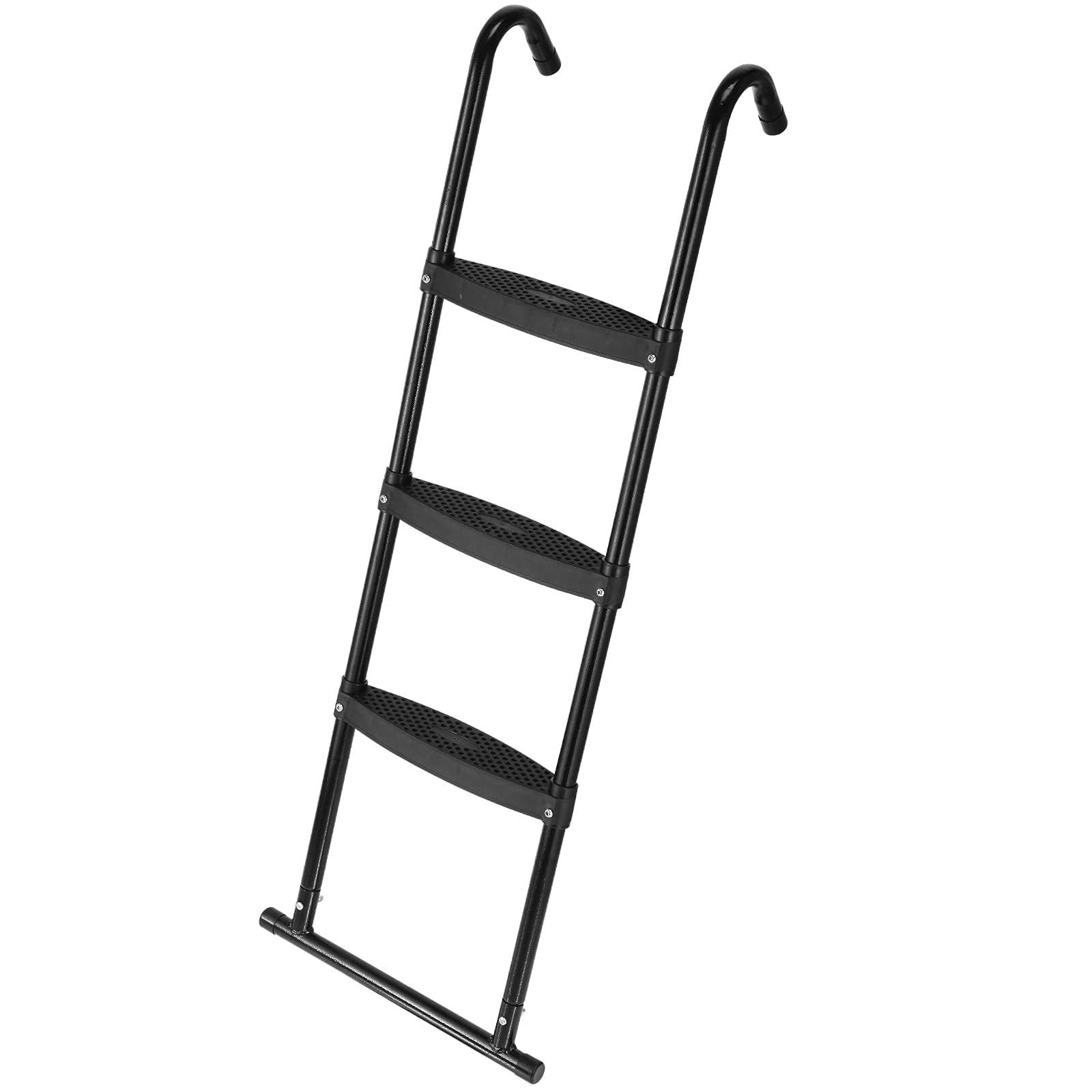 Gardenature Universal Safety Trampoline Ladder 3 Steps Wide Trampoline Black Replacement Accessories Parts
