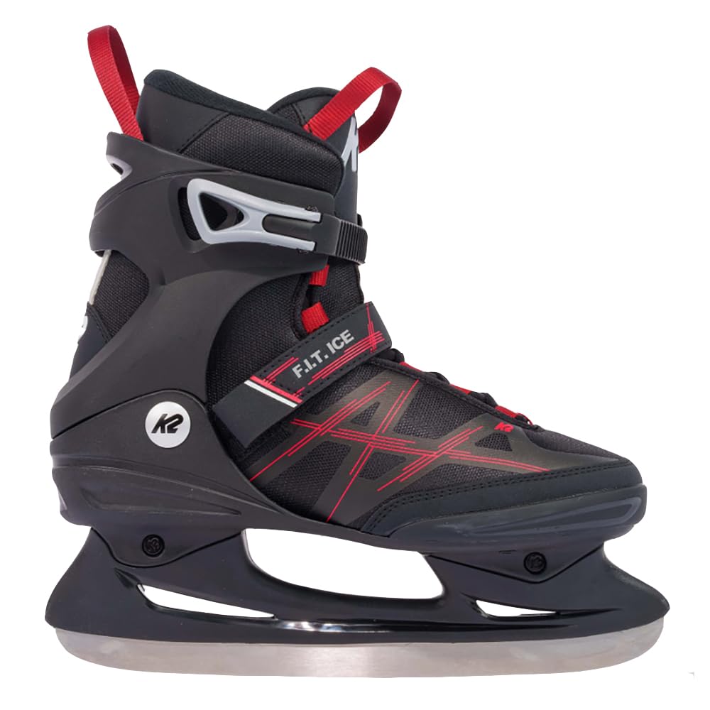 K2 F.I.T. Ice Mens Ice Skates 2022 - Black/Red / 9.0