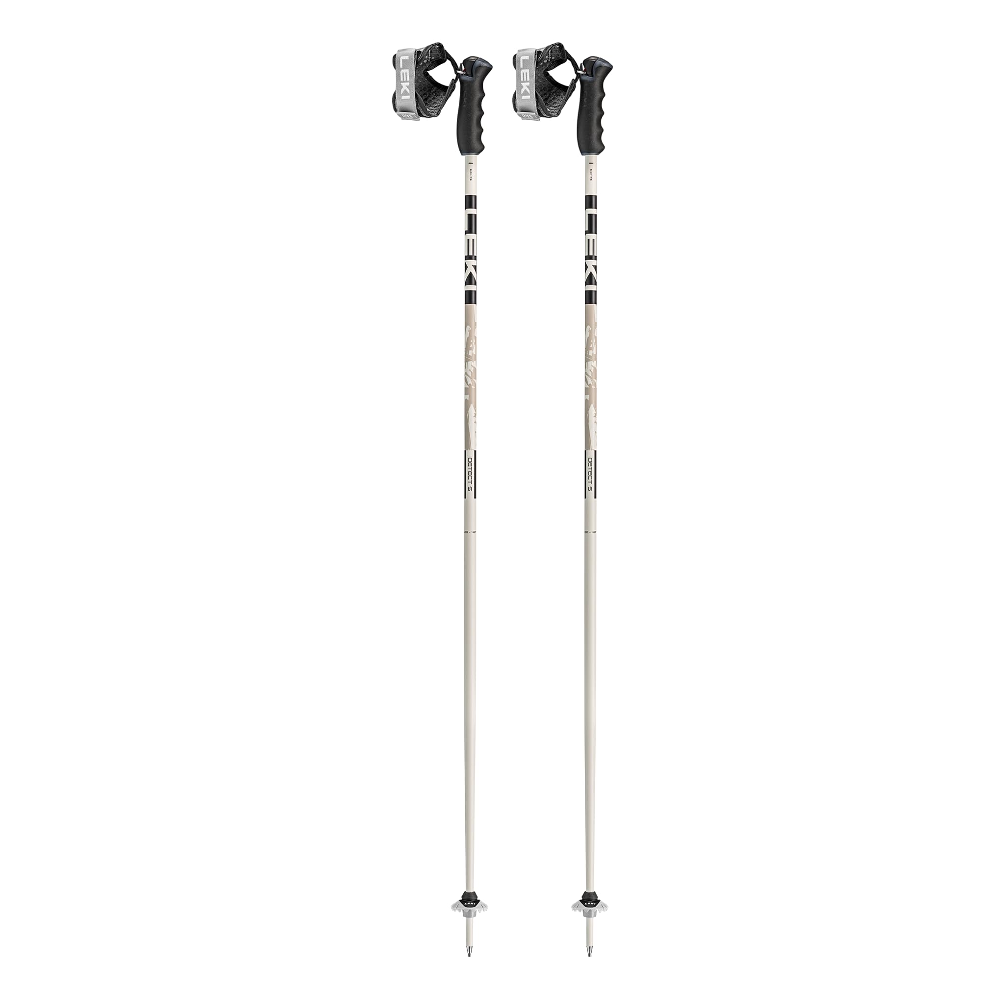 LEKI Detect S Lightweight Aluminum Ski Poles for Downhill Skiing - Black-Gray - 110 cm