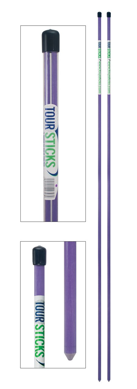 Tour Sticks - White - The #1 Training Aid Used By Tour Pros (Purple)