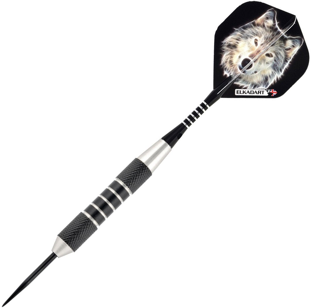 Elkadart Lone Wolf Steel Tip Darts With Storage/Travel Case, 19 Grams Black