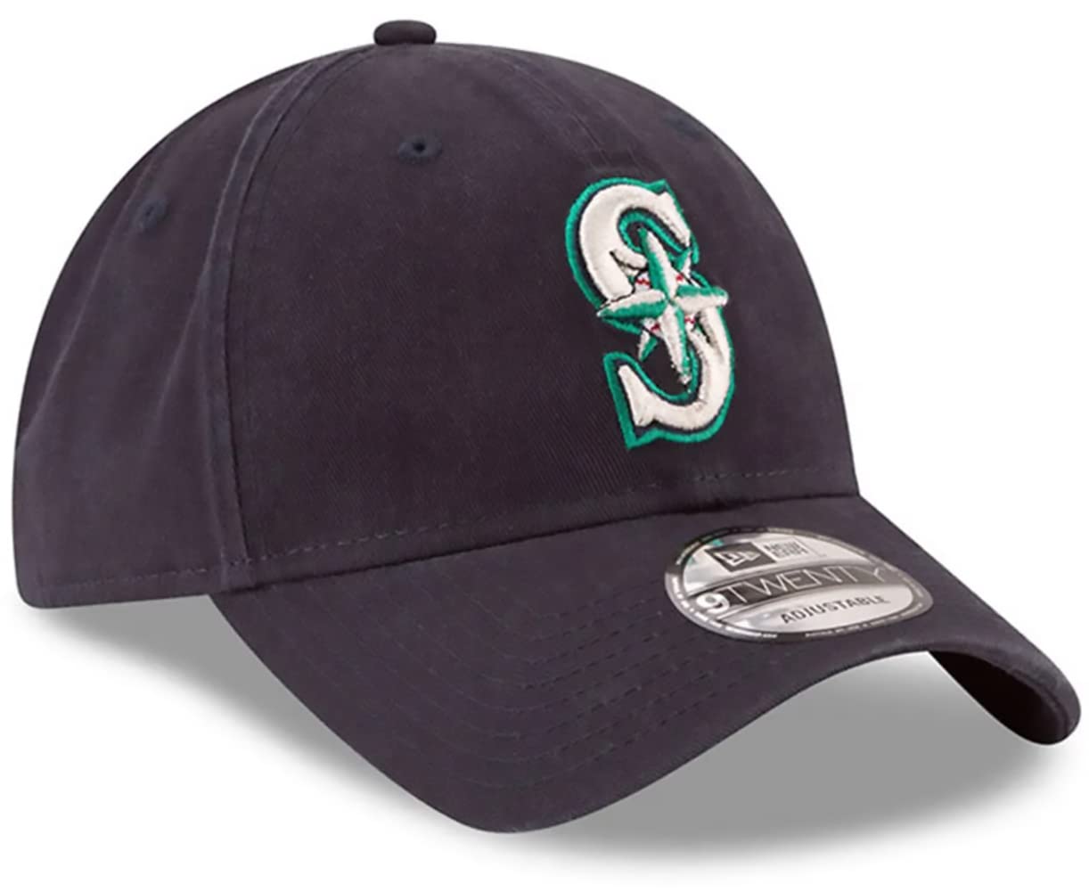 New Era Mlb Core Classic 9Twenty Adjustable Hat Cap One Size Fits All (Seattle Mariners Navy)