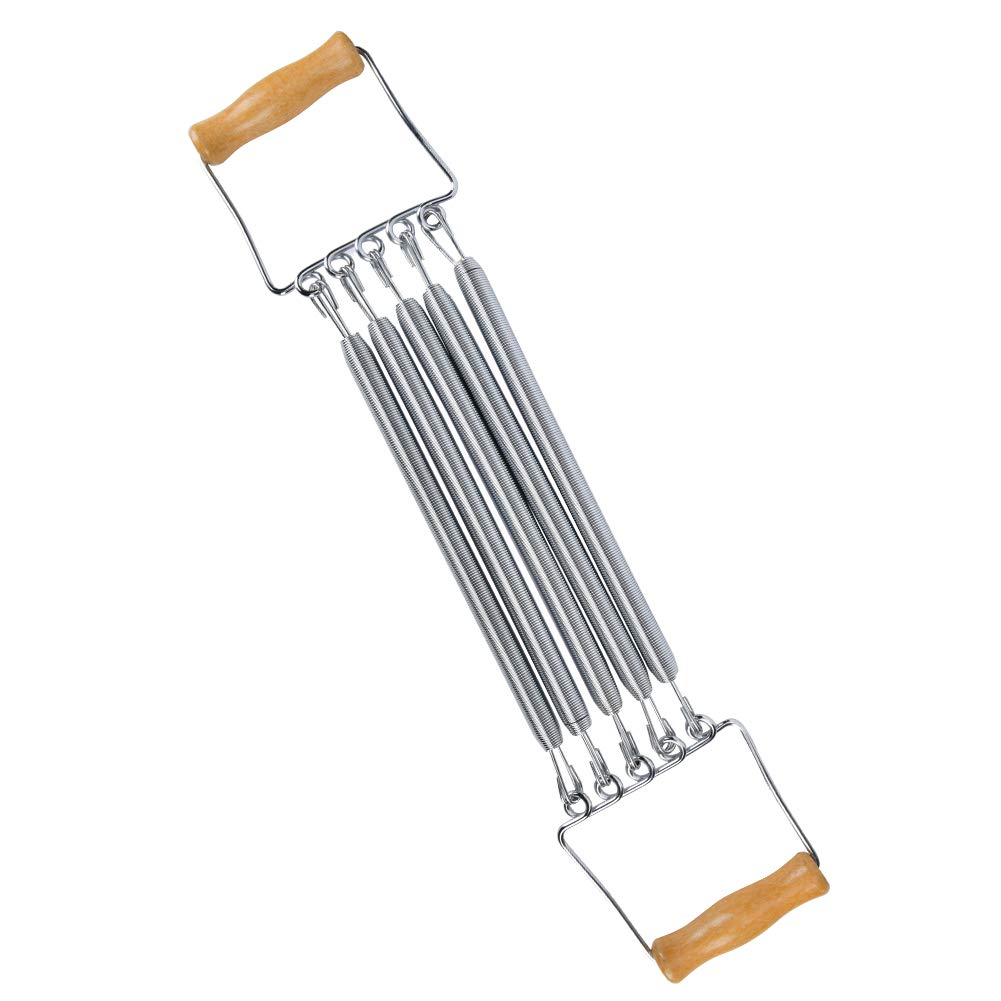 Keenso Chest Expander,Wooden Handle 5 Removable Spring Chest Expander For Men Home Gym Workout