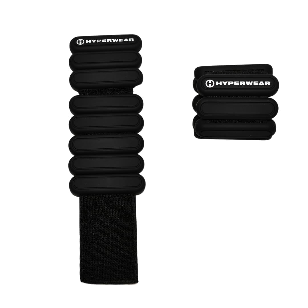 Hyperwear Stylish Wrist & Ankle Weights - 1 lb Each (2 lb Set), Adjustable Soft Weights for Walking, Running, Pilates, Barre & D