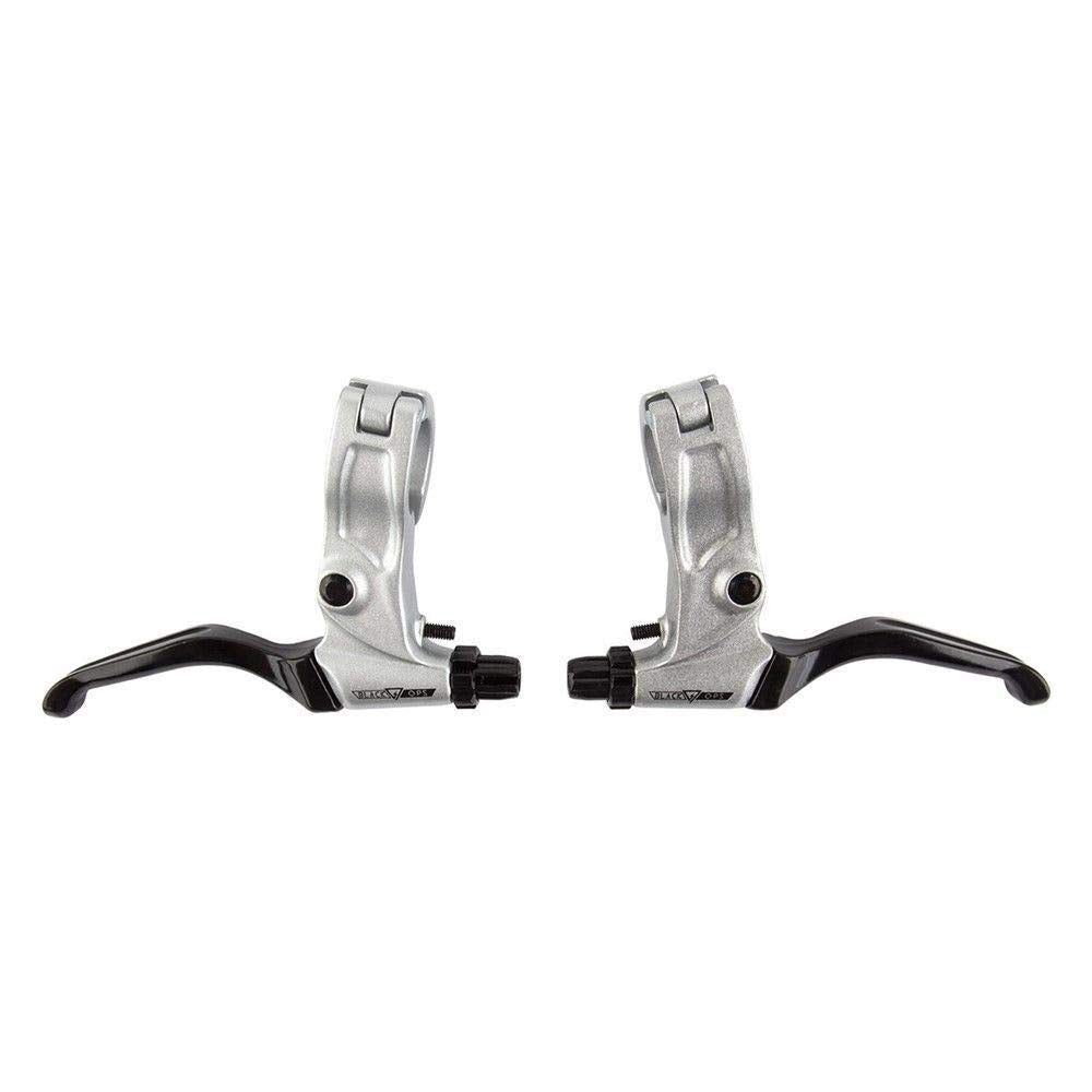 Black Ops Bmx Bent Brake Levers, Pair, Silver/Black
