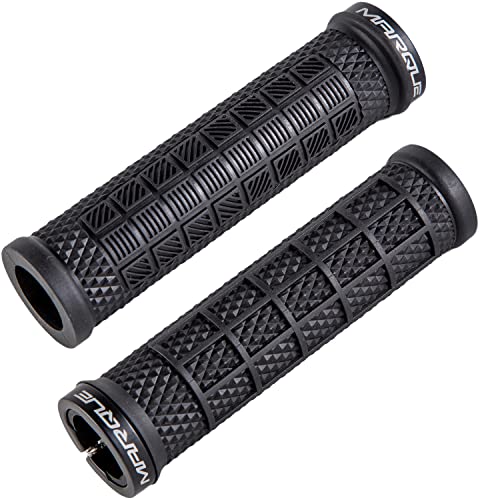 Marque Grapple Mountain Bike Handlebar Grips - Single Lock-On Ring Mtb And Bmx Bicycle Handle Bar With Non-Slip Grip (Phantom Bl