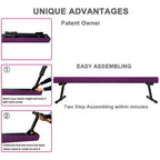Glant 7.2Ft Ultrasimple Adjustable&Foldable Balance Beam,High-Low Floor Beam Suede Gymnastics Equipment,No Tool Require, Gymnast
