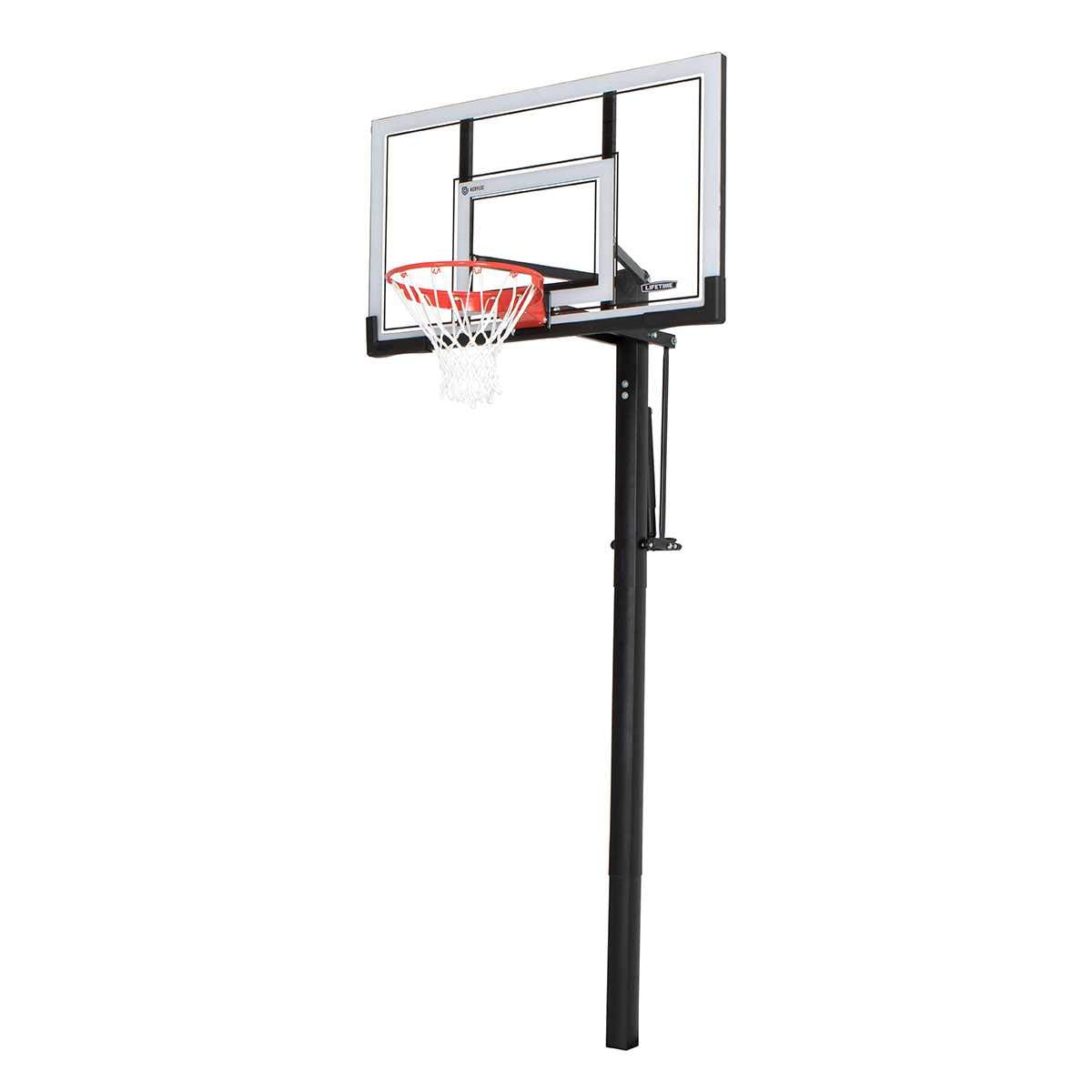 Lifetime Adjustable In-Ground Basketball Hoop (54-Inch Acrylic) Clear