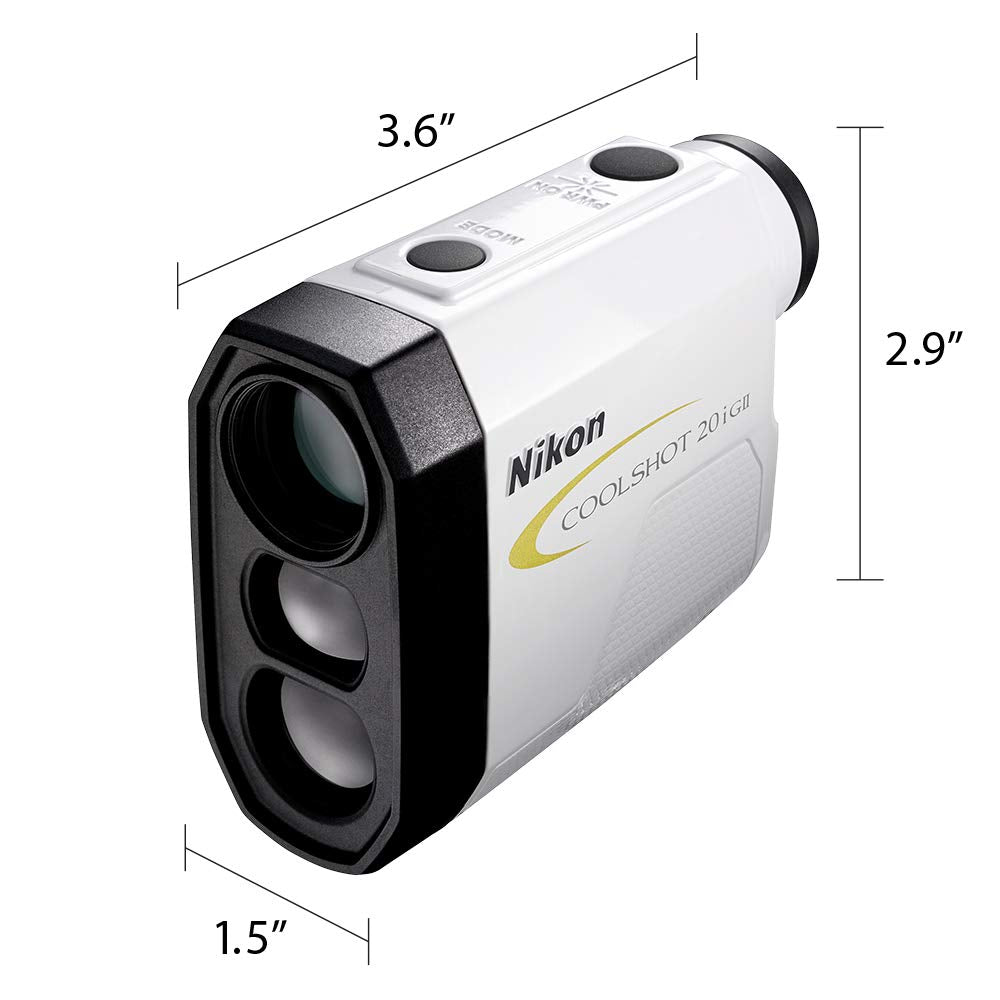 Nikon Coolshot 20I Gii Golf Laser Slope Rangefinder, Standard Version White With Yellow Trim, Medium