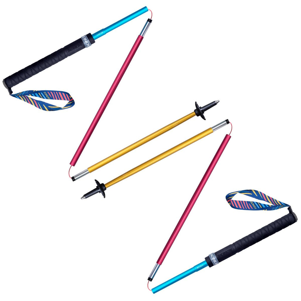 Aonijie Folding Ultralight Carbon Fiber Trekking Poles Quick Lock Trekking Hiking Pole Walking Stick (110 Cm Style 2)