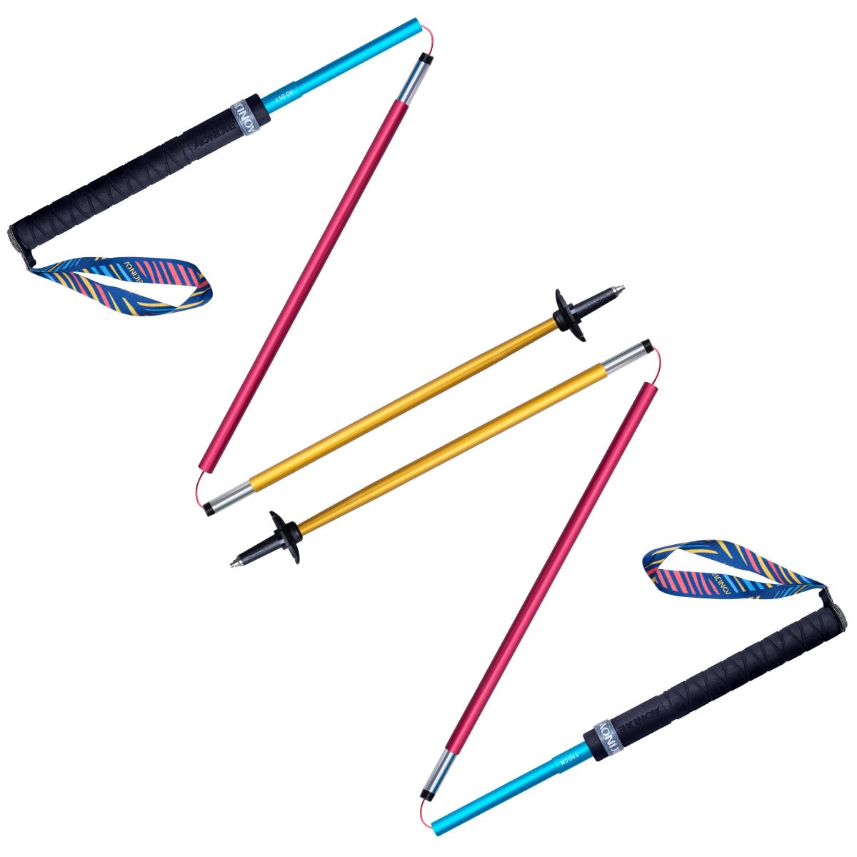 Aonijie Folding Ultralight Carbon Fiber Trekking Poles Quick Lock Trekking Hiking Pole Walking Stick (110 Cm Style 2)