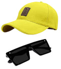 Fy Lane Stylish Sport Baseball Ediko Cap &With[Tr610] Stylish Sunglass For MenS And Women And BoyS (Pack Of 2) (Yellow)