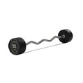 Titan Fitness 90 Lb Rubber Ez Curl Fixed Barbell, Pre-Loaded Weight Bar For Strength Training & Weightlifting