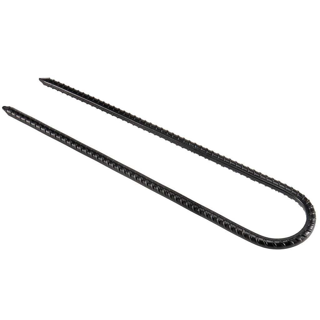 Mukchap 12 Pack 12 Inch U Shaped Rebar Stakes, Black U Rebar Hook, Heavy Duty Trampoline Wind Anchors Stakes For Camping Tents,