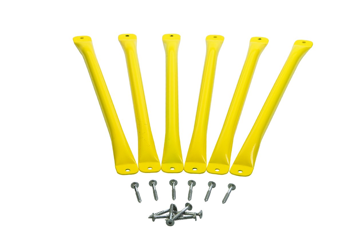 Playset Monkey Bars | Yellow | 6 Metal Monkey Bars, Hardware & Easy Installation Instructions Included | DIY Swingset Accessory 