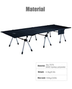 Iclimb Super Easy Assemble Folding Cot Ultralight Compact Heavy Duty With Carry Bag For Adults Camping Backpacking (Black, Two H