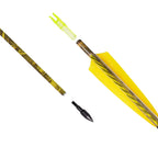 [6 Pack] Archery Sharly 31Inch Carbon Arrow Practice Hunting Arrows With 5 Camo Natural Feathers For Traditional Recurve Bow And