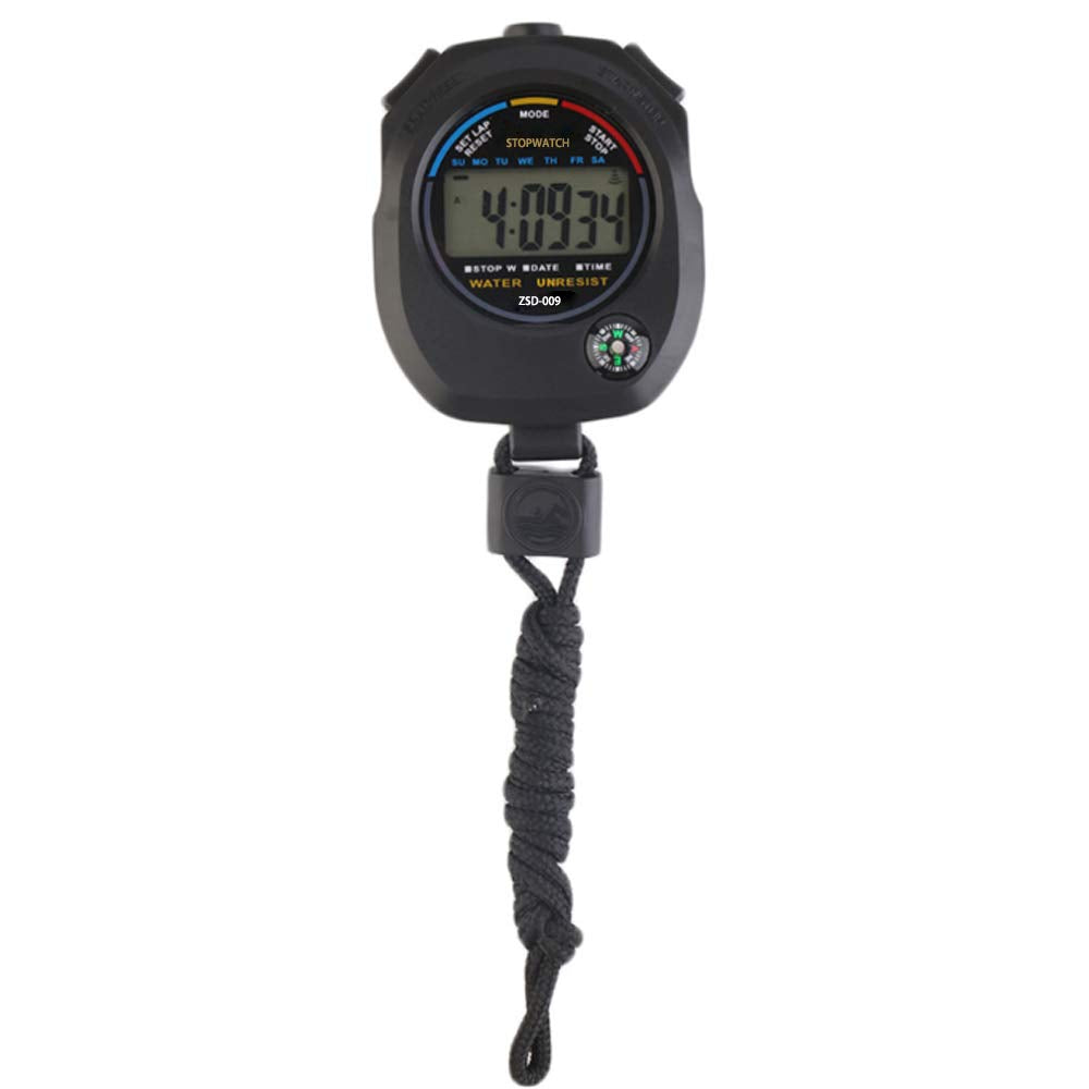 6 Pack Multi-Function Electronic Digital Sport Stopwatch Timer, Large Display With Date Time And Alarm Function,Suitable For Spo