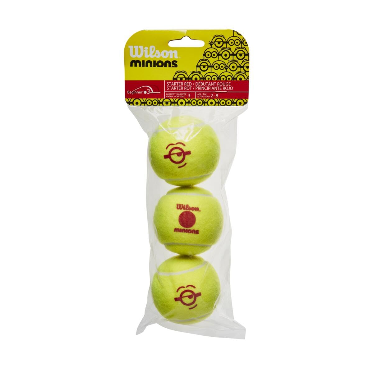 WILSON Minions Stage 3 Tennis Balls, Set of 3