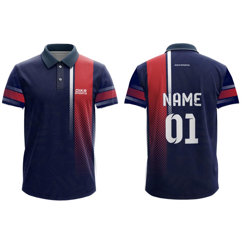 Dika Sports Custom Soccer Jersey Cricket T-Shirt Team Colors Sport T Shirts For Menpolo T Shirts For Men Full Sleeves | 2 Year T