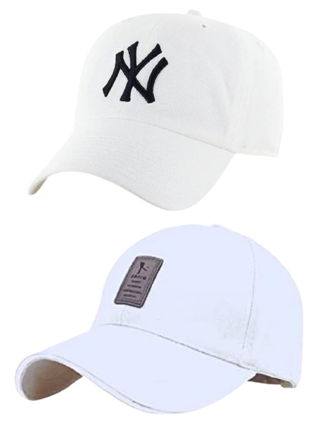 Fy Lane Combo Pack Of 2 Acrylic Stylish Sport Baseball.Cap For MenS And BoyS Cap (Pack Of 2) (In, Alpha, Free Size, White@ 2)