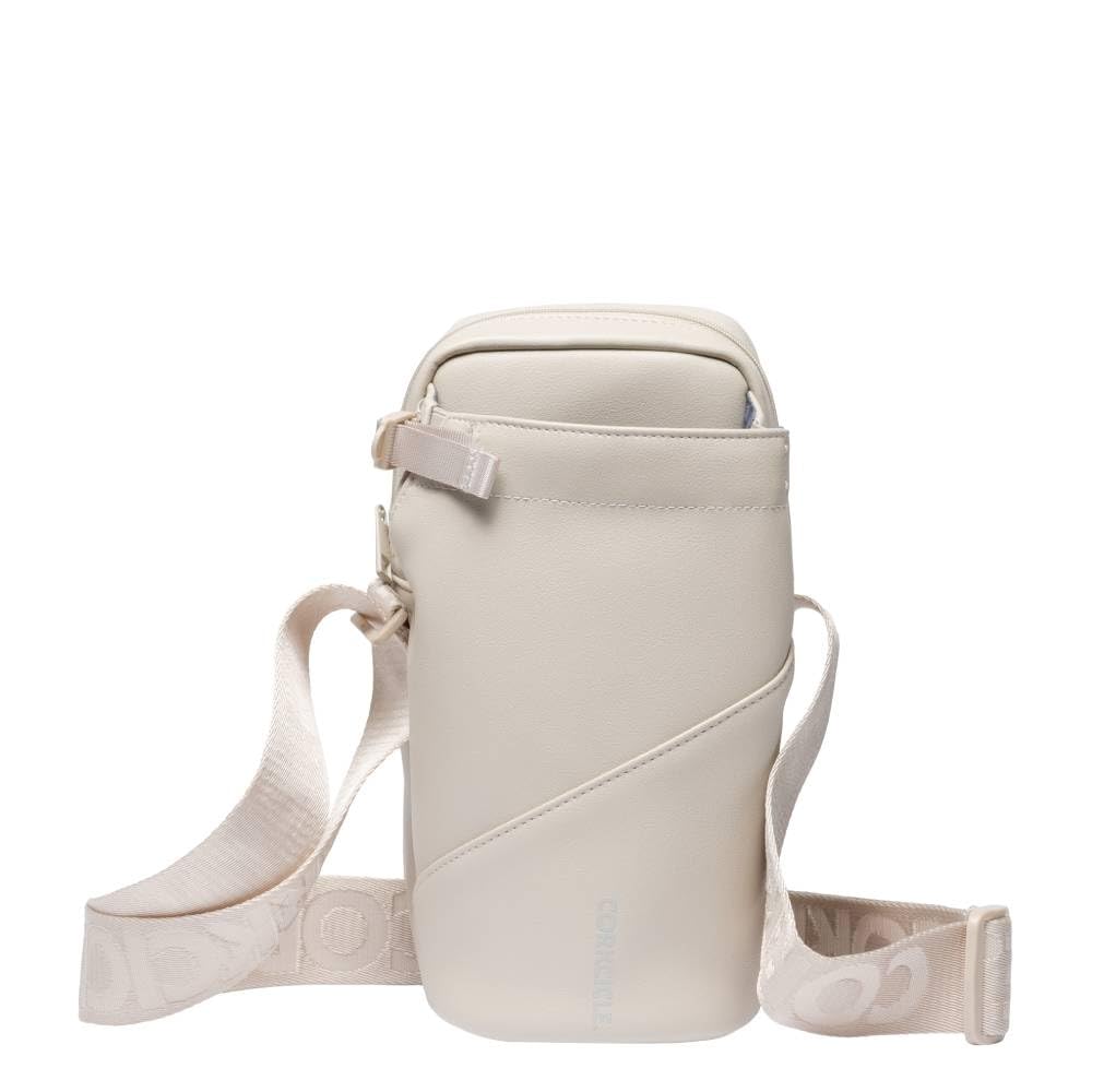 Corkcicle Latte Crossbody Water Bottle Sling Bag, Fits 16 oz to 40 oz Tumbler - Water Bottle Holder with Strap and Padded Interi