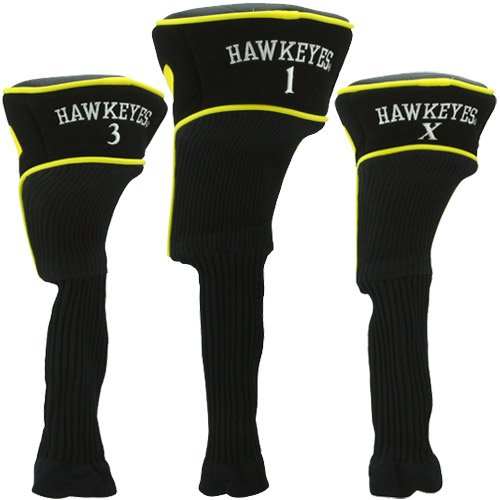 Team Golf Ncaa Iowa Hawkeyes Contour Golf Club Headcovers (3 Count) Numbered 1, 3, & X, Fits Oversized Drivers, Utility, Rescue