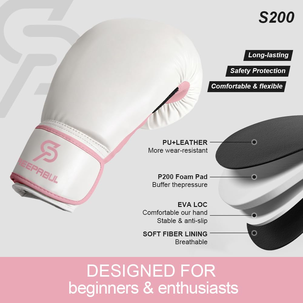SAEEPABUL S200 Boxing Gloves for Women Suitable for Boxing Kickboxing Mixed Martial Arts Maui Thai MMA Heavy Bag Fighting Traini
