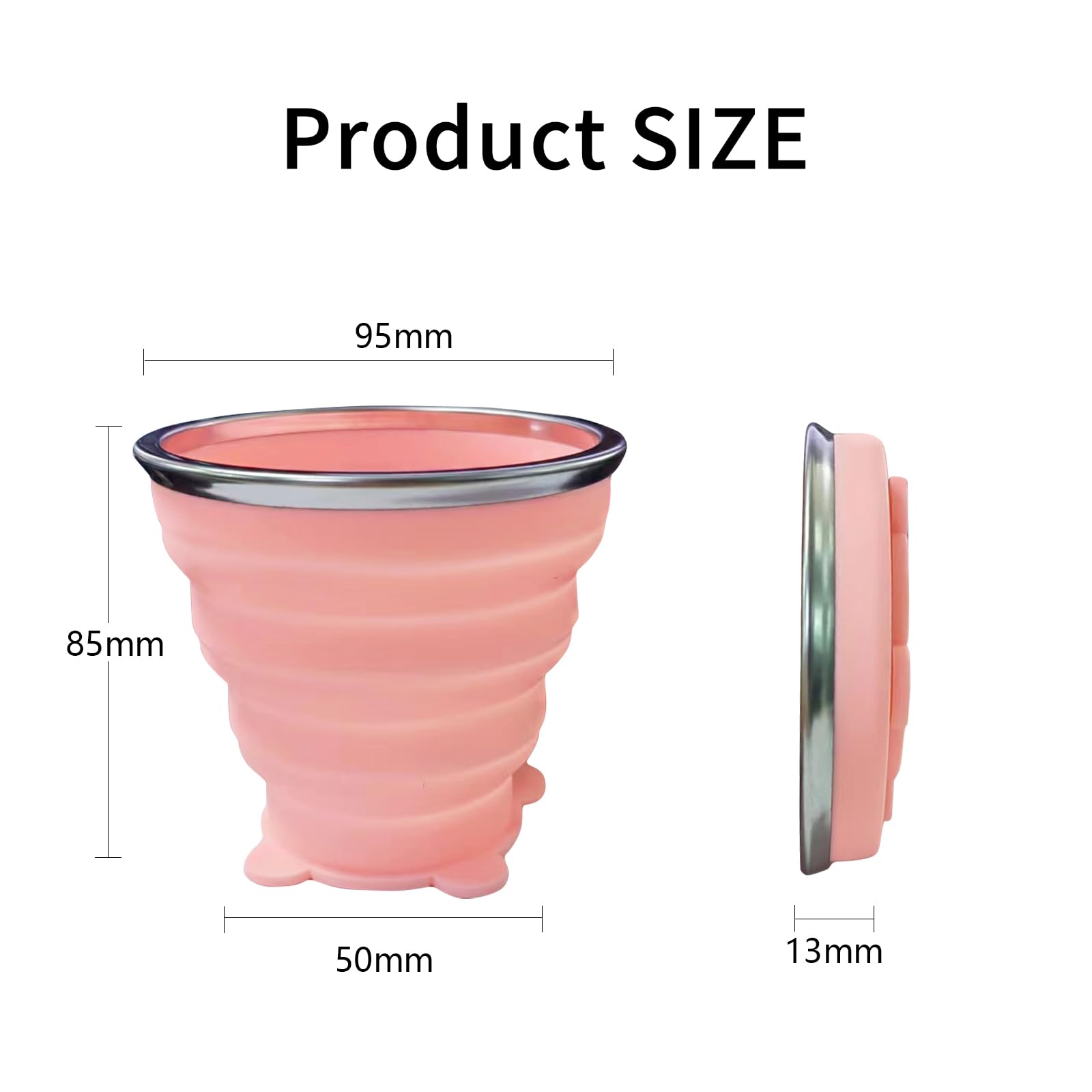Collapsible Cup, Silicone Collapsible Travel-Cup, Expandable Folding Camping Drinking Cups With Lids Reusable Small Portable Mug