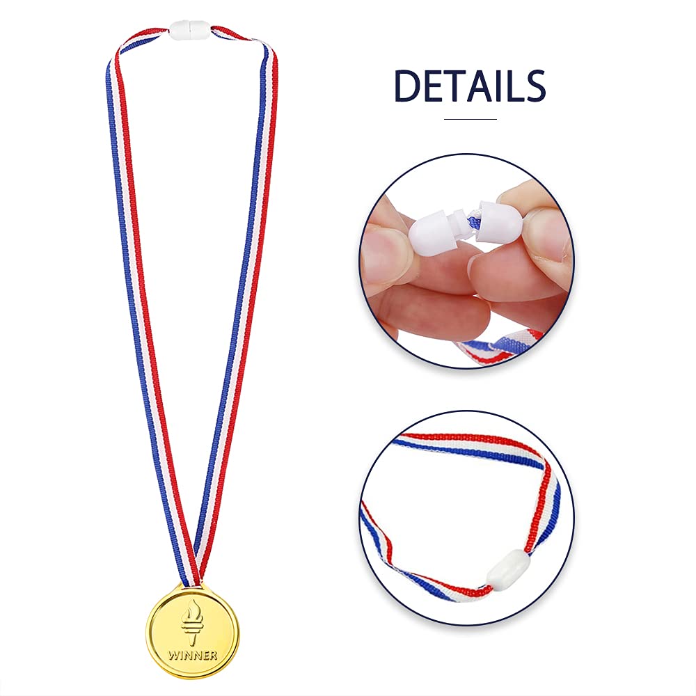 Pllieay 48 Pieces Plastic Winner Medals, Winner Award Medals, Gold Silver And Bronze Medals For Sports, Competition, Talent Show