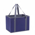 LOOM TREE Foldable Shopping Basket Easy to Clean Nonwoven Tote Basket Large Capacity Reusable Grocery Tote, Navy Blue | Home & G