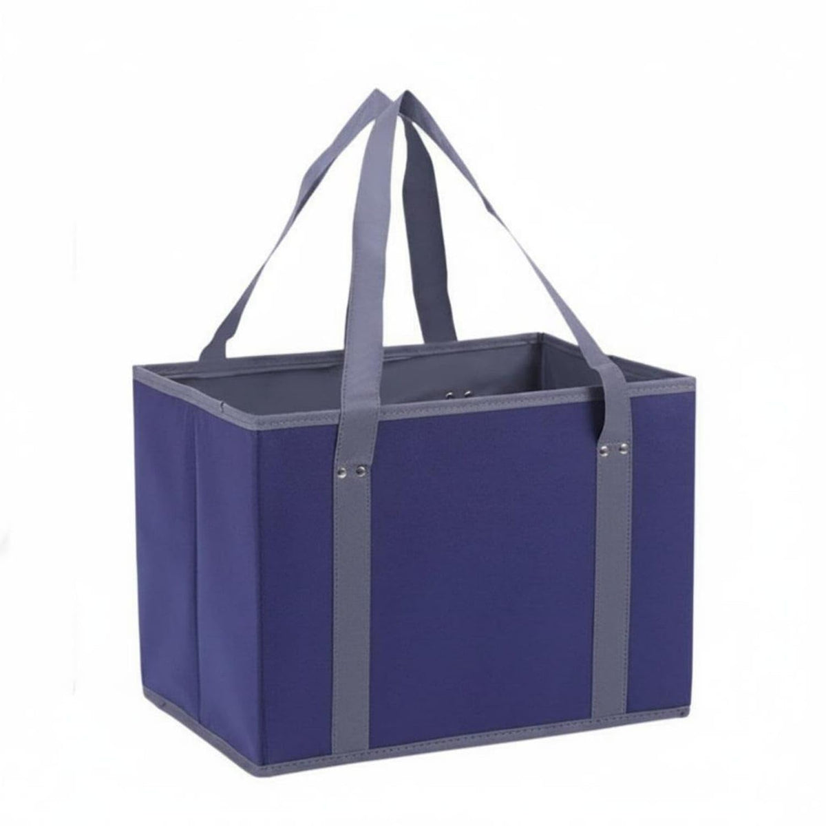 LOOM TREE Foldable Shopping Basket Easy to Clean Nonwoven Tote Basket Large Capacity Reusable Grocery Tote, Navy Blue | Home & G