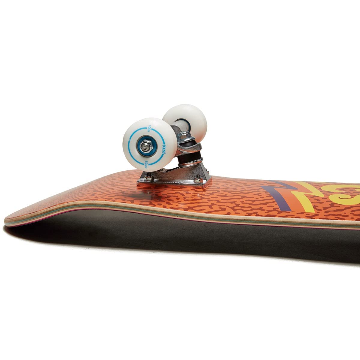 [Ccs] Wavy Times Skateboard Complete Orange 8.00'' - Maple Wood - Professional Grade - Fully Assembled With Skate Tool And Stick
