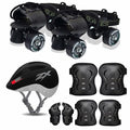 Jaspo Unisex Tenacity Pro Adjustable Senior Outdoor Wheel Roller Skates Combo Suitable For Age Group 6 To 14 Years (Skates+ Helm