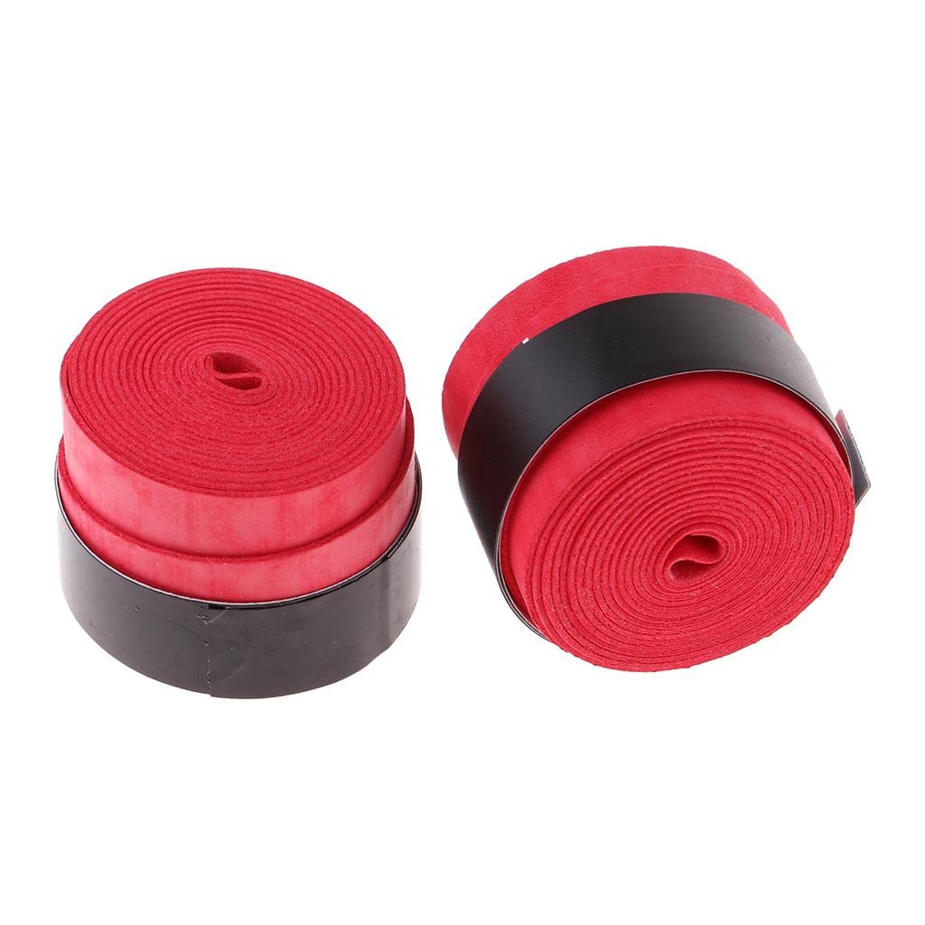 Merishopp AntiSlip Racket Grip Overgrips Racquet Sweatband Tape Red| Sports Equipment | Outdoor Sports Gear | Exercise Gear