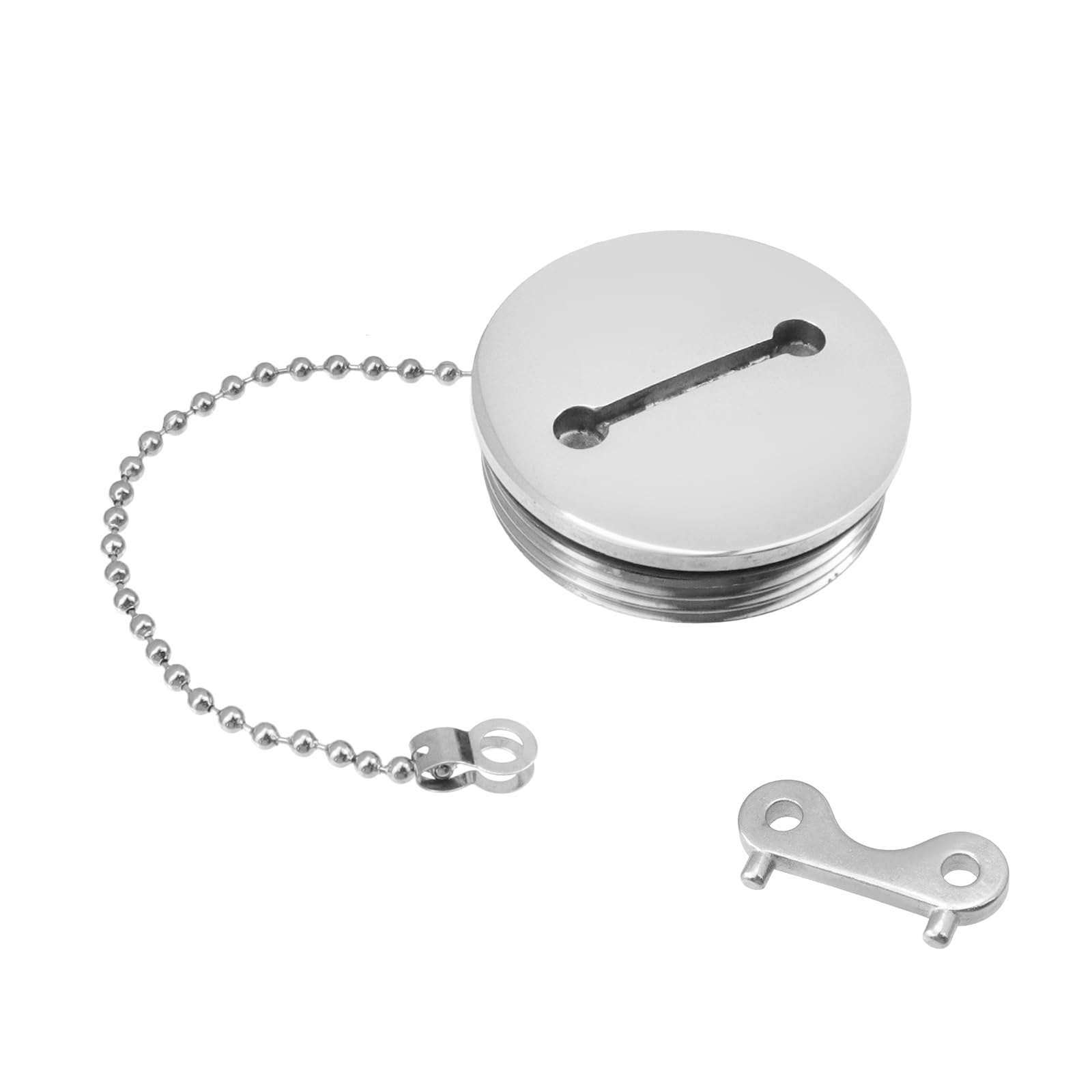 Bitray 316 Stainless Steel Boat Deck Filler Cap Marine Fuel Cover with Chain and Key Marine Boat Fill Port - 2/50mm