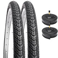 2-Pack 700C Road Bike Tires 700 X 38C (38-622) Plus 2 Pack 700C Bike Tubes 700X3543C Av48Mm Schrader Valve With 2 Rim Strips Com