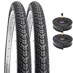 2-Pack 700C Road Bike Tires 700 X 38C (38-622) Plus 2 Pack 700C Bike Tubes 700X3543C Av48Mm Schrader Valve With 2 Rim Strips Com